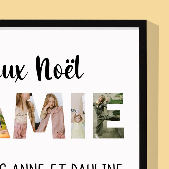 Collage Photo De Lettre: Joyeux Noël Mamie - Impression Encadrée 30X40