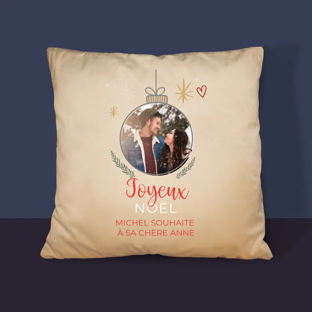 La Photo Et Un Texte: Joyeux Noël, Boule - Coussin