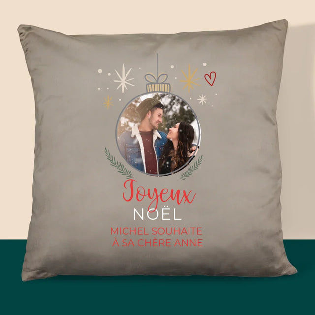 La Photo Et Un Texte: Joyeux Noël, Boule - Coussin