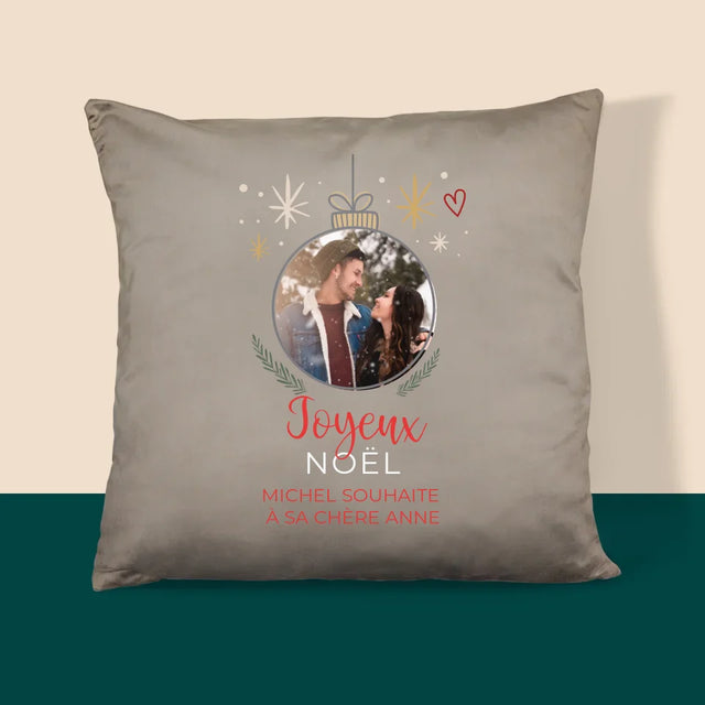 La Photo Et Un Texte: Joyeux Noël, Boule - Coussin