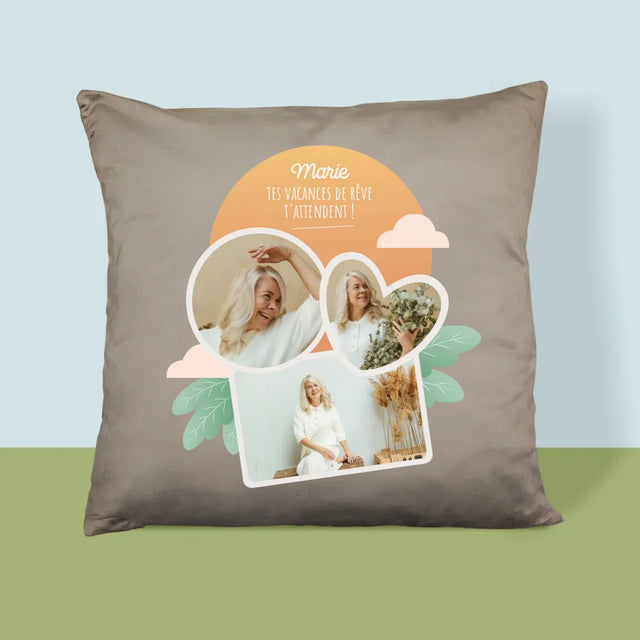 Le Collage Photo: Les Vacances De Rêve - Coussin