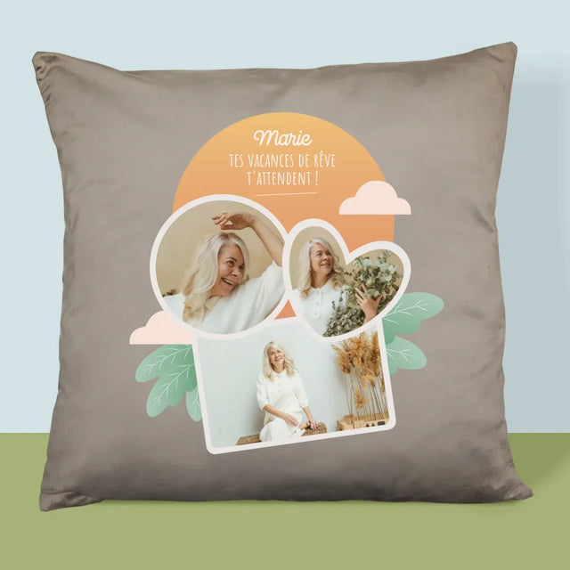 Le Collage Photo: Les Vacances De Rêve - Coussin
