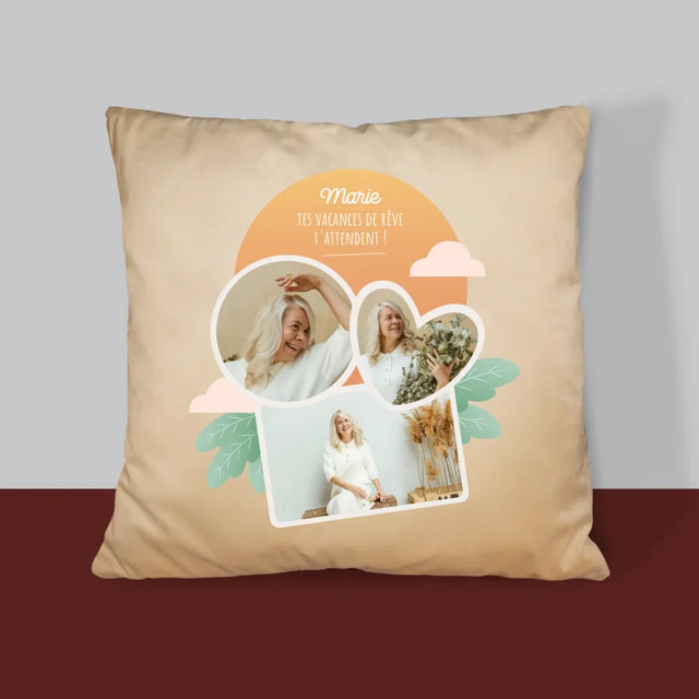 Le Collage Photo: Les Vacances De Rêve - Coussin