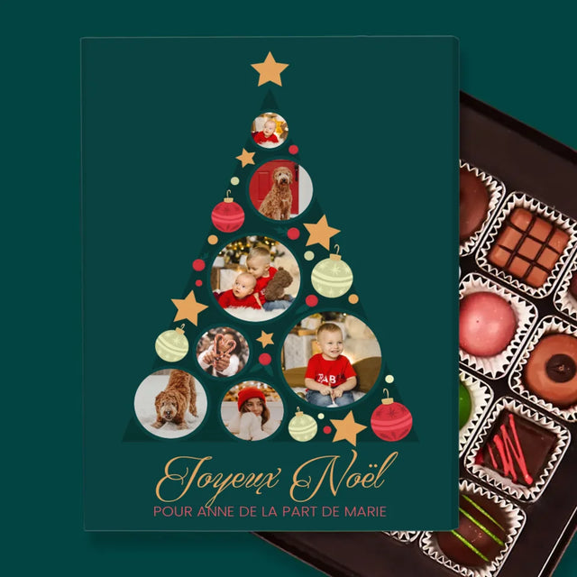 Le Collage Photo: Sapin, Boules - Pralines