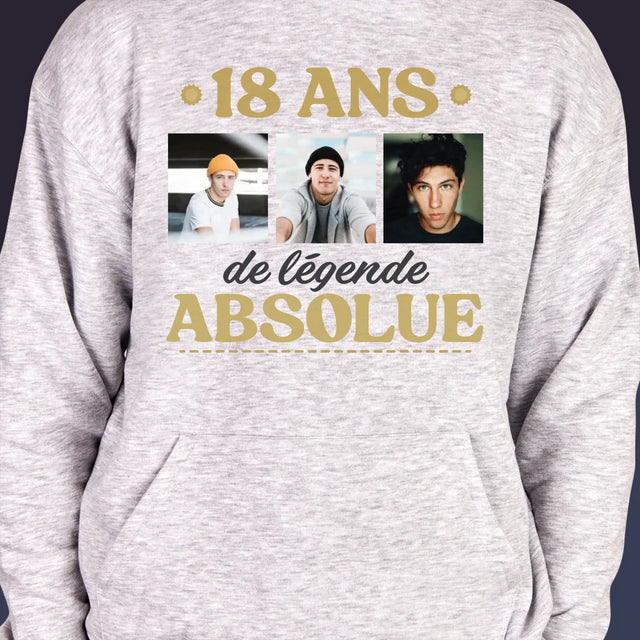 Le Collage Photo: 18 Ans De Légende Absolue - Sweat À Capuche Pour Hommes