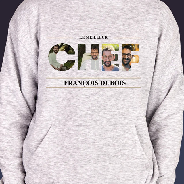 Collage Photo De Lettre: Le Meilleur Chef 2 - Sweat À Capuche Pour Hommes