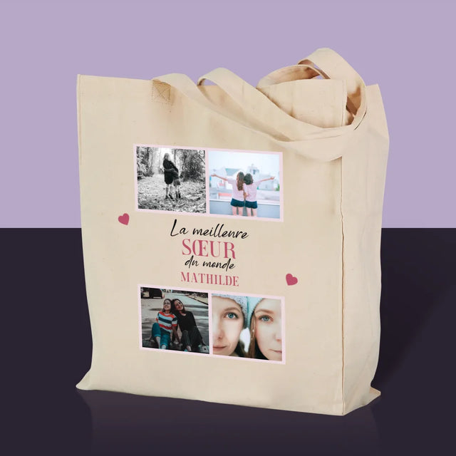 Le Collage Photo: La Meilleure Sœur - Sac En Toile