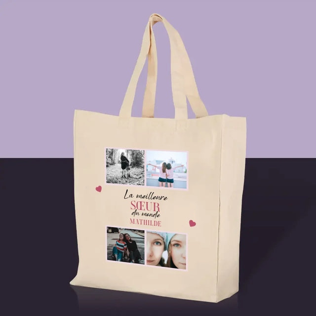 Le Collage Photo: La Meilleure Sœur - Sac En Toile