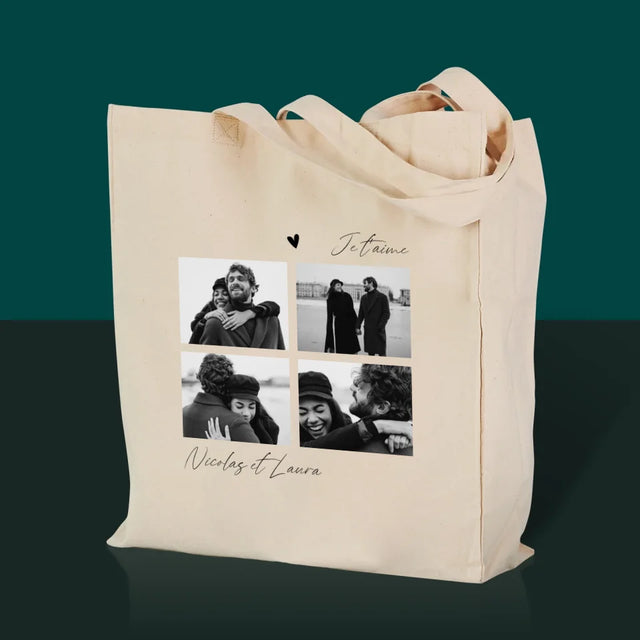 Le Collage Photo: Je T'Aime - Sac En Toile