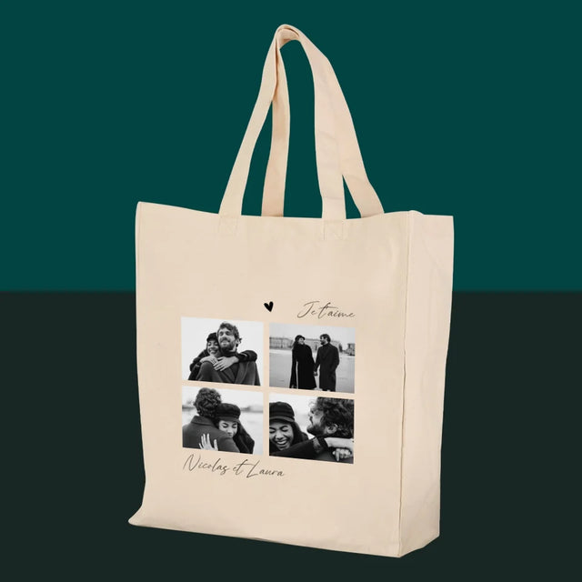 Le Collage Photo: Je T'Aime - Sac En Toile