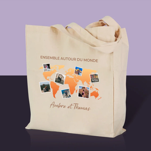 Le Collage Photo: Ensemble Autour Du Monde ! - Sac En Toile