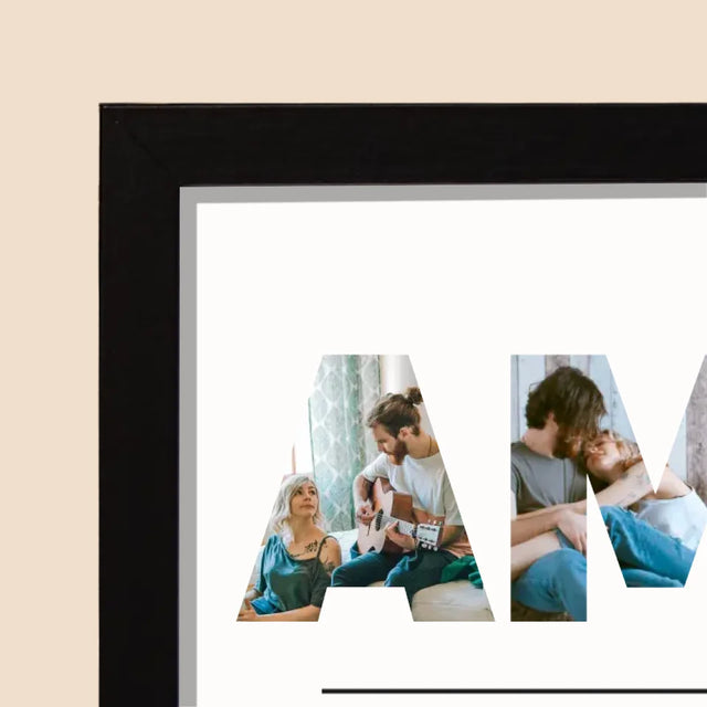 Collage Photo De Lettre: L'Amour De Tes Photo - Impression Encadrée 20X40