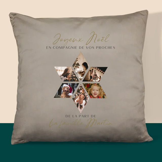 Le Collage Photo: Joyeux Noël Flocon De Neige - Coussin