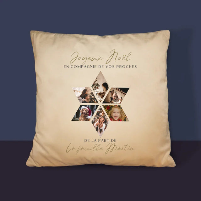 Le Collage Photo: Joyeux Noël Flocon De Neige - Coussin