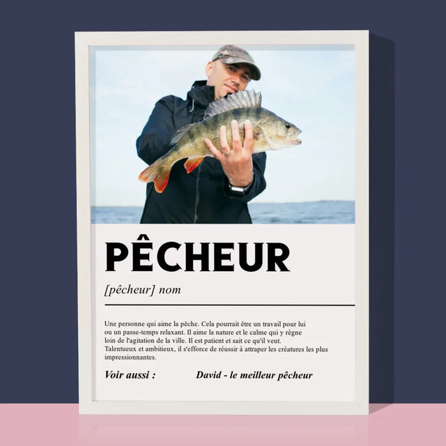 Photo Et Texte: Pêcheur, Définition - Impression Encadrée 30X40