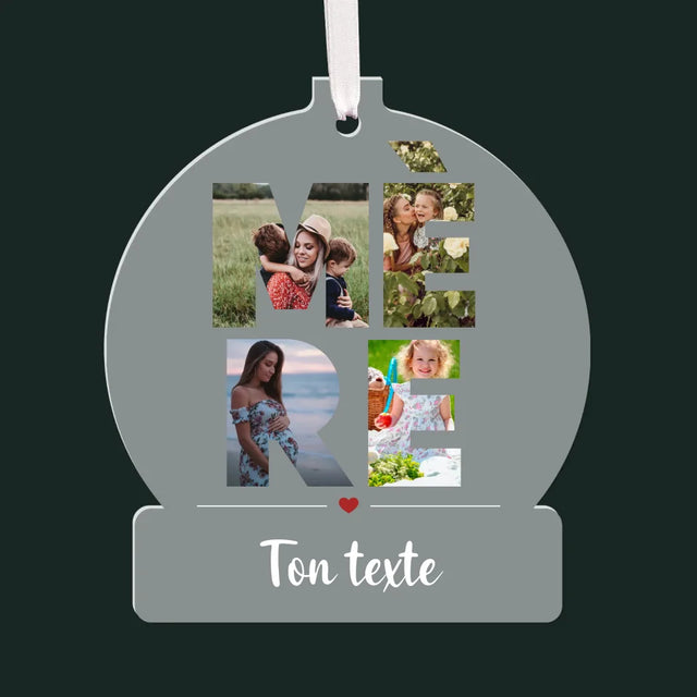 Collage Photo De Lettre: Mère Des Photos - Boule De Noël Boule