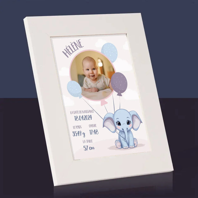 Acte De Naissance De L'Enfant: Métrique, Éléphant - Cadre Photo