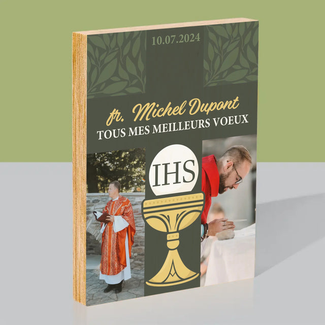 Le Collage Photo: Tous Mes Meilleurs Voeux Croix - Impression Sur Bois