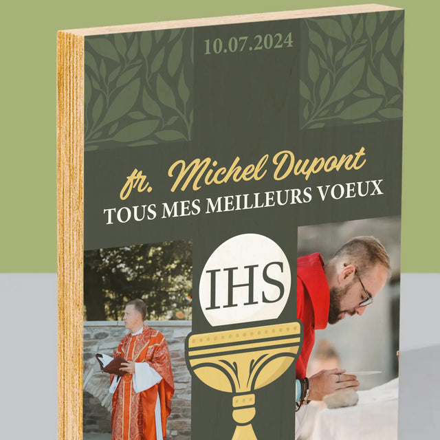 Le Collage Photo: Tous Mes Meilleurs Voeux Croix - Impression Sur Bois