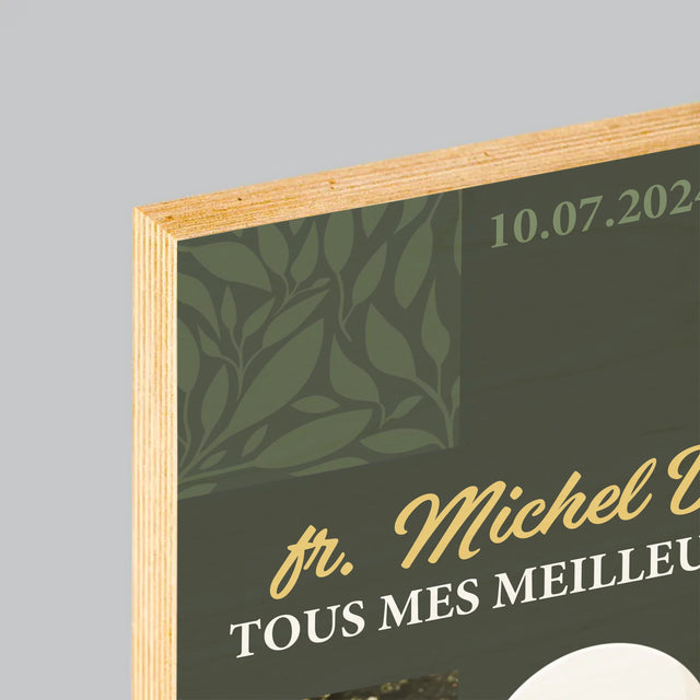 Le Collage Photo: Tous Mes Meilleurs Voeux Croix - Impression Sur Bois