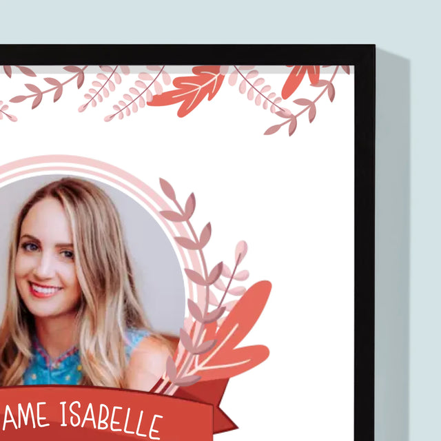 Photo Et Texte: Née Pour Enseigner - Impression Encadrée 30X40