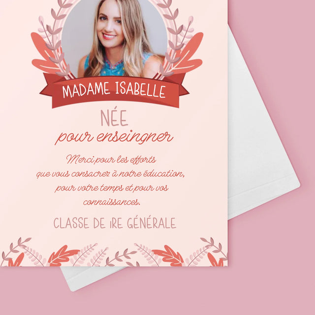 Photo Et Texte: Née Pour Enseigner - Carte De Vœux