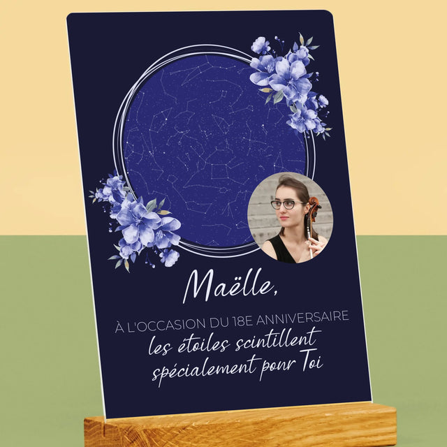 Carte Des Étoiles: Les Étoiles Scintillent Pour Célébrer Ton Anniversaire - Impression Sur Verre Acrylique