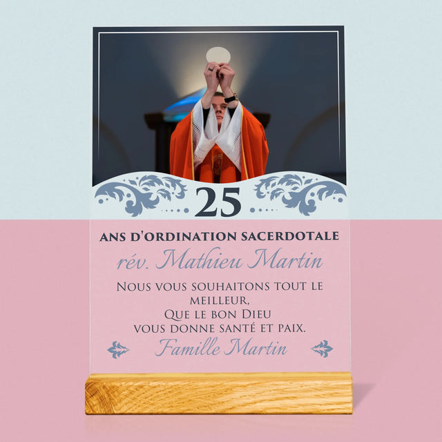 La Photo Et Un Texte: Jubilé De L'Ordination Sacerdotale - Impression Sur Verre Acrylique