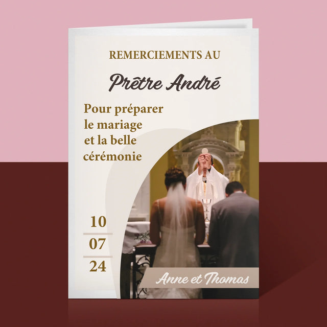 La Photo Et Un Texte: Remerciements Au Prêtre Mariage - Carte De Vœux