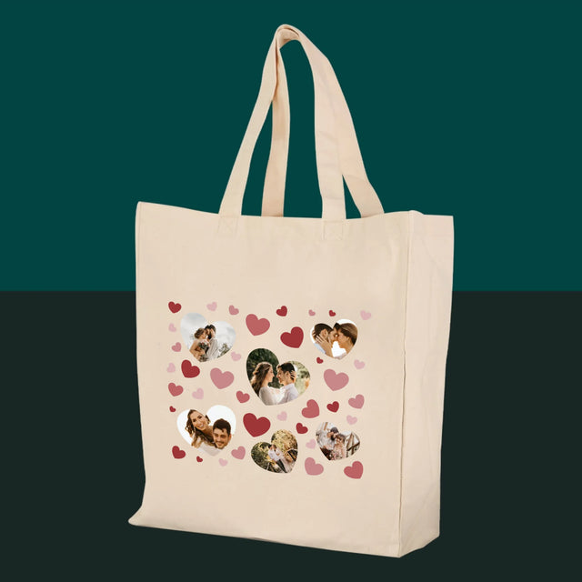 Le Collage Photo: Photo Des Cœurs - Sac En Toile