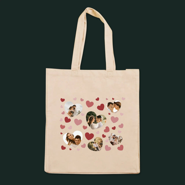 Le Collage Photo: Photo Des Cœurs - Sac En Toile