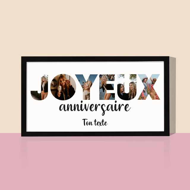 Collage Photo De Lettre: Cent Ans De Tes Photos - Impression Encadrée 20X40