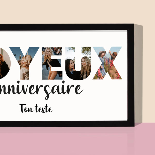 Collage Photo De Lettre: Cent Ans De Tes Photos - Impression Encadrée 20X40