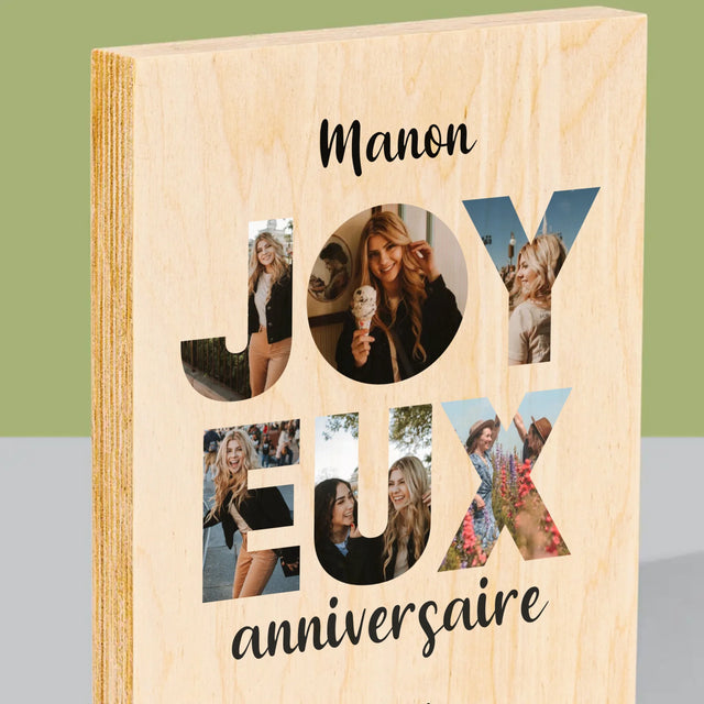 Collage Photo De Lettre: Cent Ans De Tes Photos - Impression Sur Bois