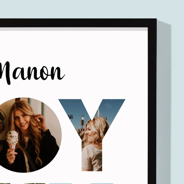 Collage Photo De Lettre: Cent Ans De Tes Photos - Impression Encadrée 30X40