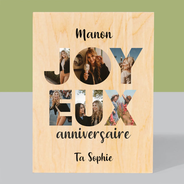 Collage Photo De Lettre: Cent Ans De Tes Photos - Impression Sur Bois