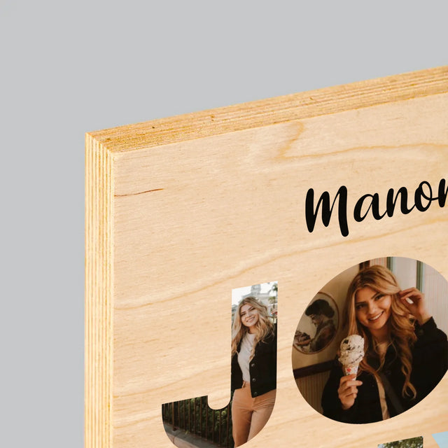 Collage Photo De Lettre: Cent Ans De Tes Photos - Impression Sur Bois