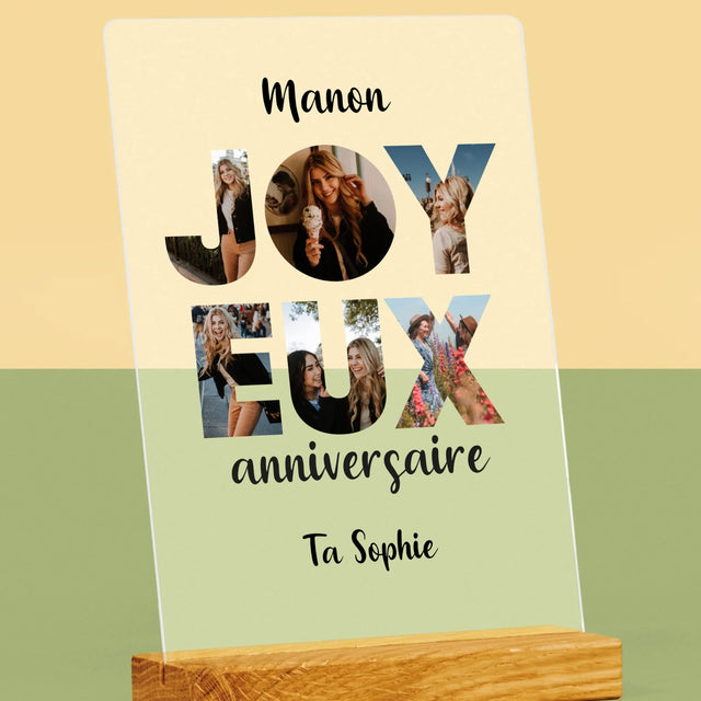 Collage Photo De Lettre: Cent Ans De Tes Photos - Impression Sur Verre Acrylique