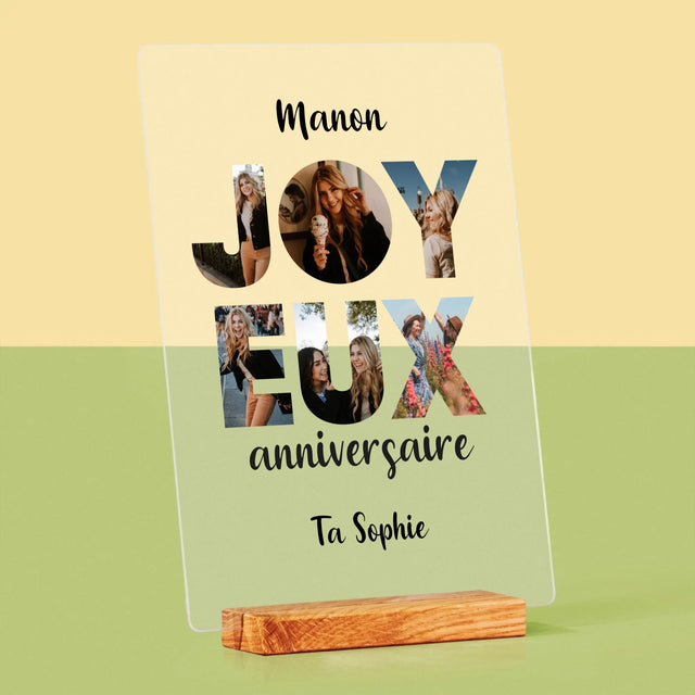 Collage Photo De Lettre: Cent Ans De Tes Photos - Impression Sur Verre Acrylique