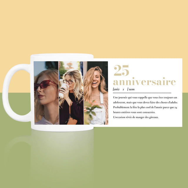 Le Collage Photo: 25E Anniversaire Définition - Le Mug