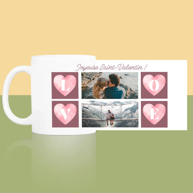 Le Collage Photo: Cœurs Amour - Le Mug