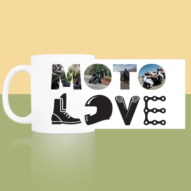Collage Photo De Lettre: Motolove - Le Mug