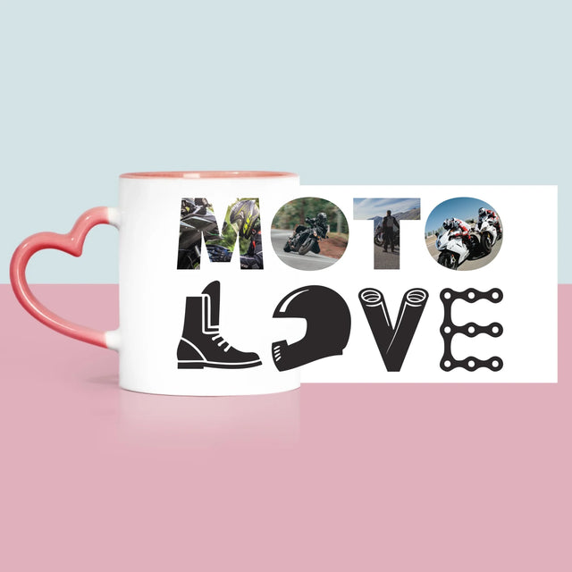 Collage Photo De Lettre: Motolove - Le Mug