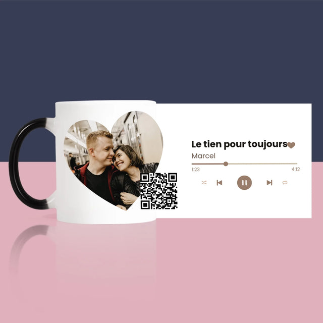 La Photo Et Un Texte: Notre Chanson Cœur Code Qr - Le Mug