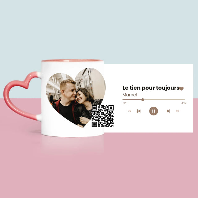 La Photo Et Un Texte: Notre Chanson Cœur Code Qr - Le Mug