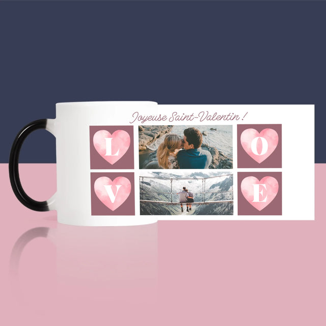 Le Collage Photo: Cœurs Amour - Le Mug