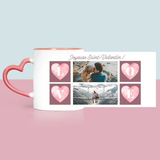 Le Collage Photo: Cœurs Amour - Le Mug