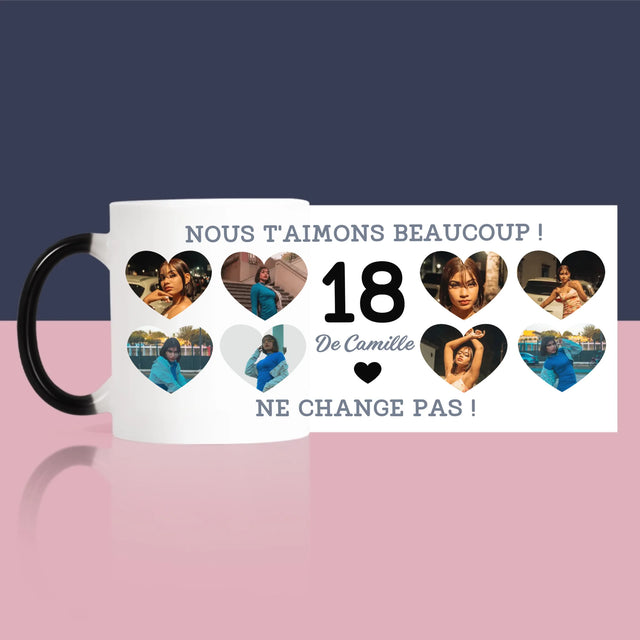 Le Collage Photo: 18 Cœurs - Le Mug