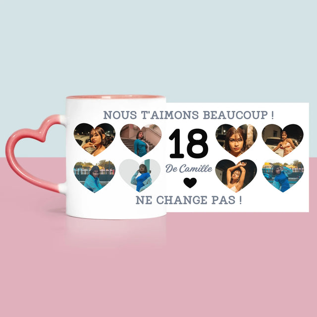 Le Collage Photo: 18 Cœurs - Le Mug