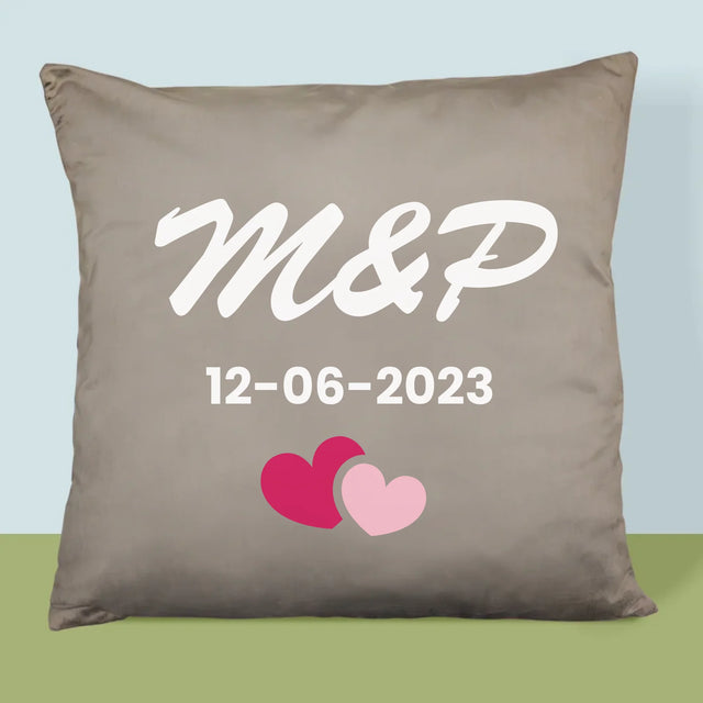 Le Monogramme: Initiales, Les Cœurs - Coussin